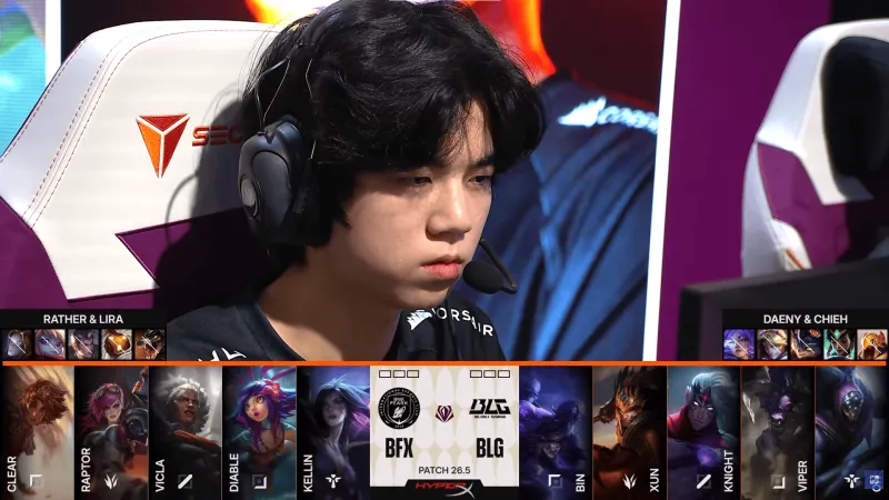 开云体育APP-BLG对阵BFX首局BP：knight一抢瑞兹，Diable选卡莎打韦鲁斯